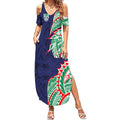 New Zealand Warriors Summer Maxi Dress Polynesian Tribal Tattoo Pacific Sport Art