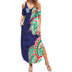 New Zealand Warriors Summer Maxi Dress Polynesian Tribal Tattoo Pacific Sport Art