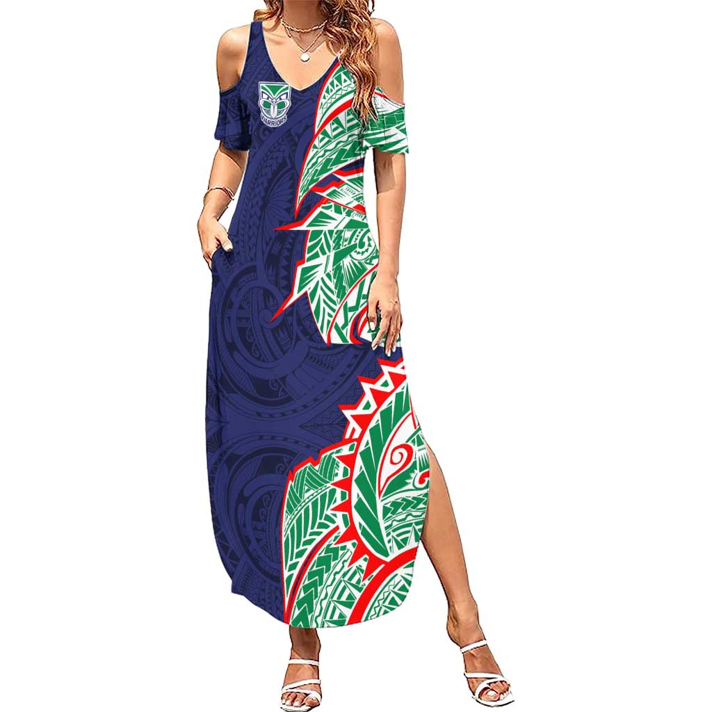 New Zealand Warriors Summer Maxi Dress Polynesian Tribal Tattoo Pacific Sport Art