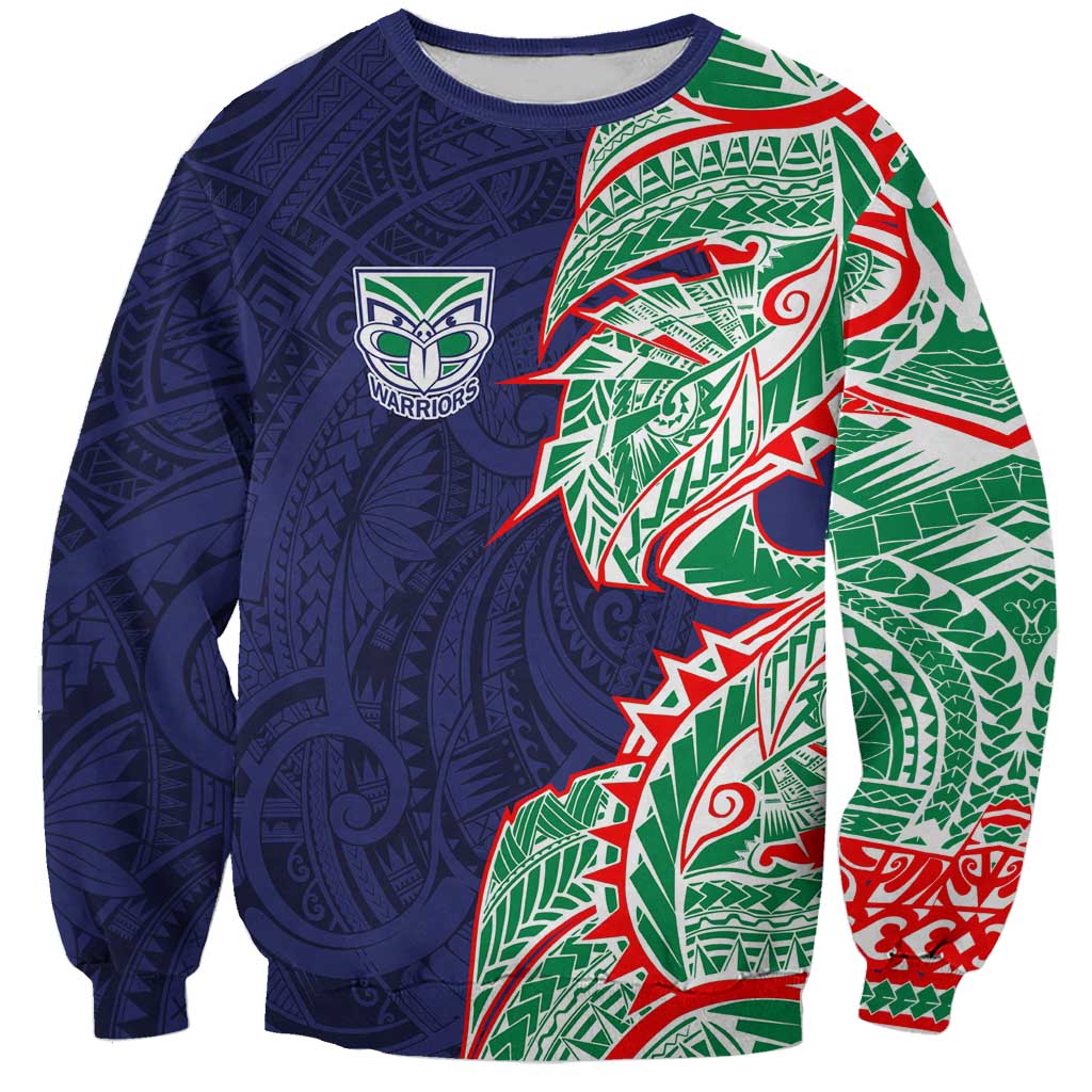 New Zealand Warriors Sweatshirt Polynesian Tribal Tattoo Pacific Sport Art