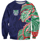 New Zealand Warriors Sweatshirt Polynesian Tribal Tattoo Pacific Sport Art