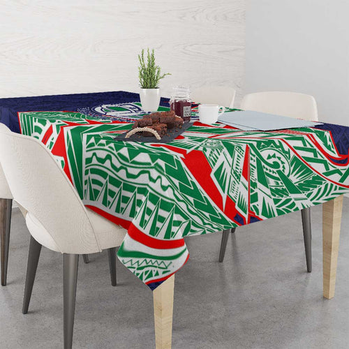 New Zealand Warriors Tablecloth Polynesian Tribal Tattoo Pacific Sport Art