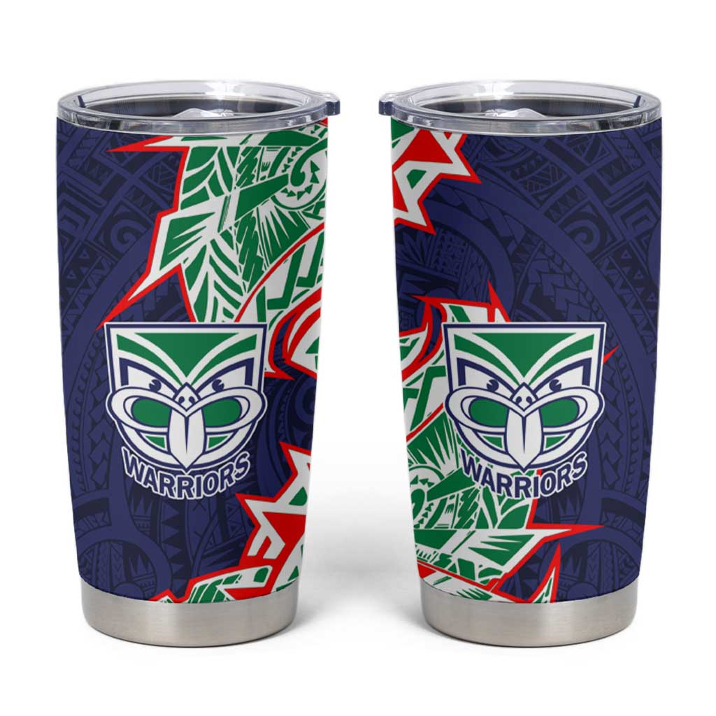 New Zealand Warriors Tumbler Cup Polynesian Tribal Tattoo Pacific Sport Art
