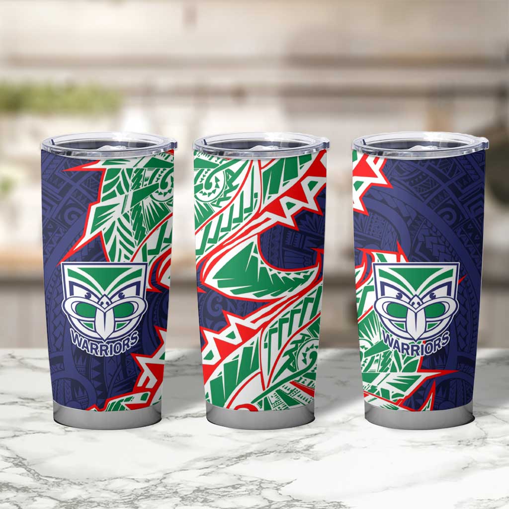 New Zealand Warriors Tumbler Cup Polynesian Tribal Tattoo Pacific Sport Art