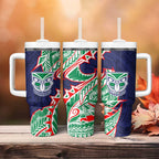 New Zealand Warriors Tumbler With Handle Polynesian Tribal Tattoo Pacific Sport Art