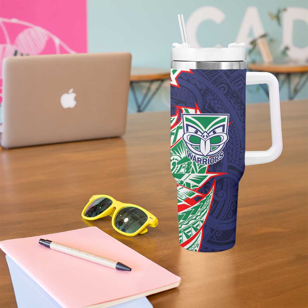 New Zealand Warriors Tumbler With Handle Polynesian Tribal Tattoo Pacific Sport Art