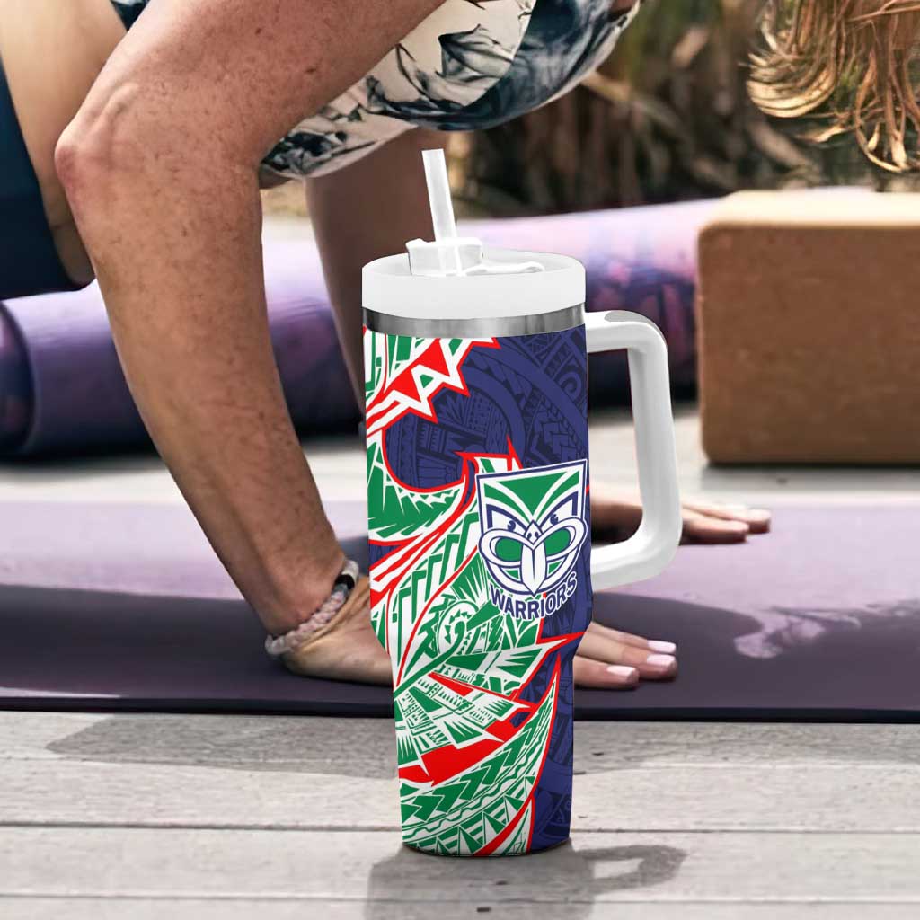 New Zealand Warriors Tumbler With Handle Polynesian Tribal Tattoo Pacific Sport Art