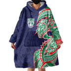 New Zealand Warriors Wearable Blanket Hoodie Polynesian Tribal Tattoo Pacific Sport Art