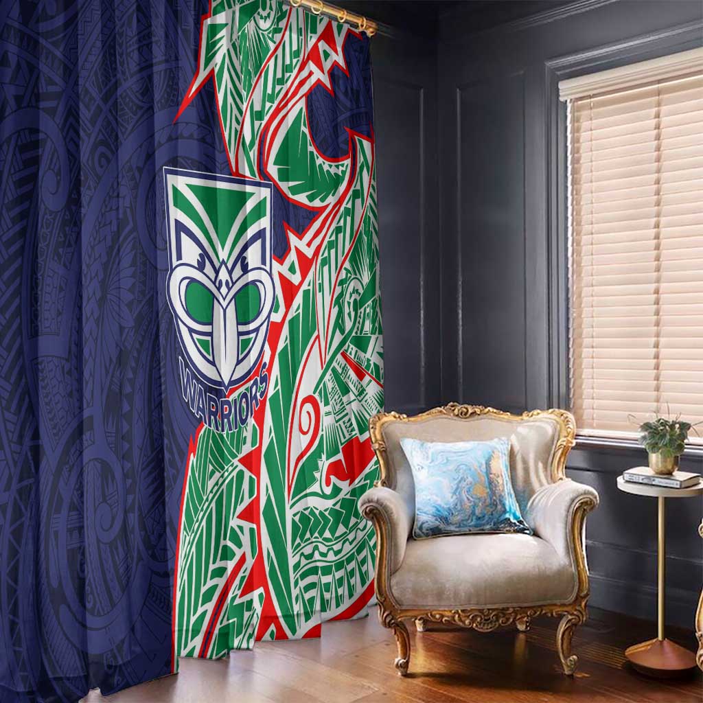 New Zealand Warriors Window Curtain Polynesian Tribal Tattoo Pacific Sport Art
