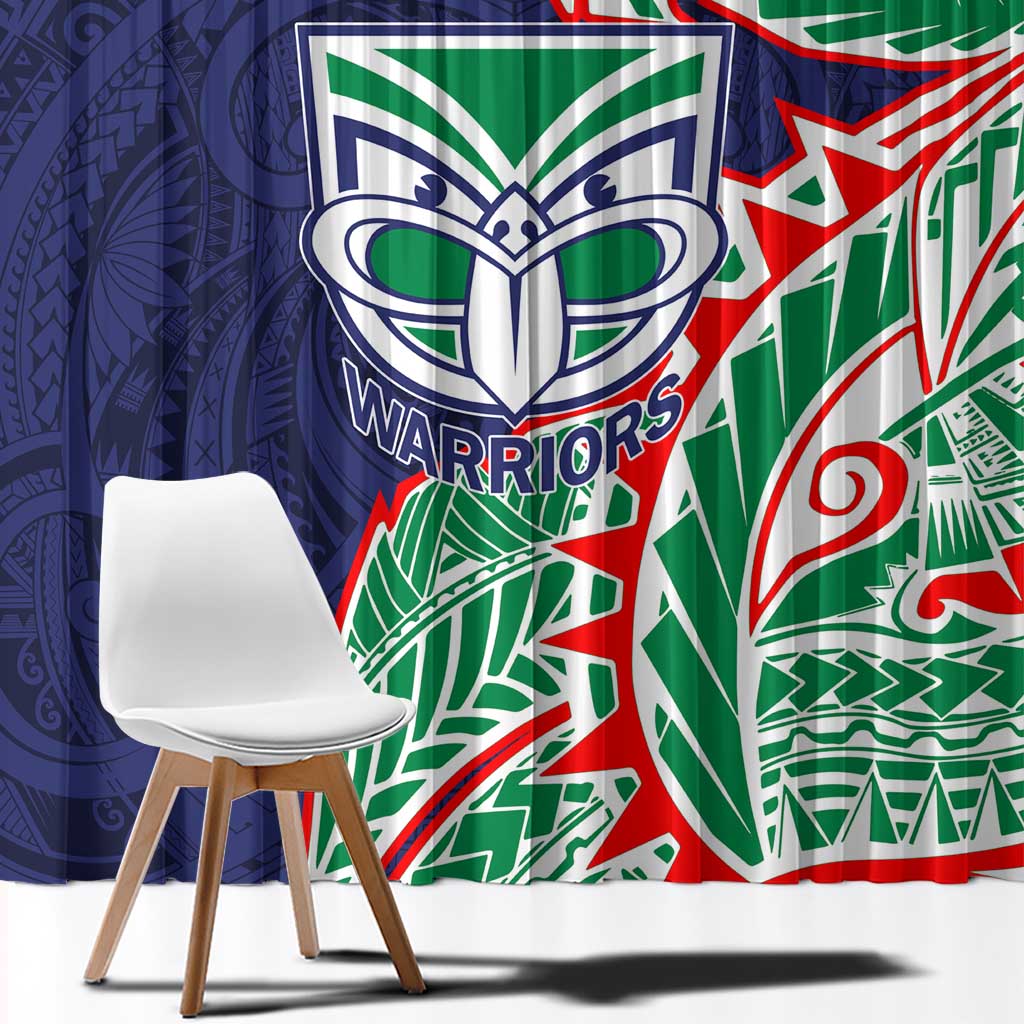 New Zealand Warriors Window Curtain Polynesian Tribal Tattoo Pacific Sport Art