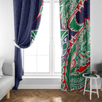 New Zealand Warriors Window Curtain Polynesian Tribal Tattoo Pacific Sport Art