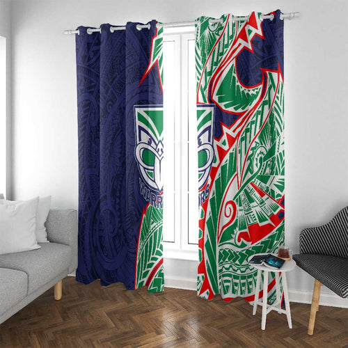 New Zealand Warriors Window Curtain Polynesian Tribal Tattoo Pacific Sport Art