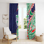 New Zealand Warriors Window Curtain Polynesian Tribal Tattoo Pacific Sport Art