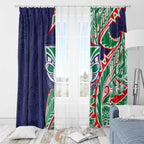 New Zealand Warriors Window Curtain Polynesian Tribal Tattoo Pacific Sport Art