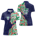New Zealand Warriors Women Polo Shirt Polynesian Tribal Tattoo Pacific Sport Art