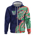 New Zealand Warriors Zip Hoodie Polynesian Tribal Tattoo Pacific Sport Art