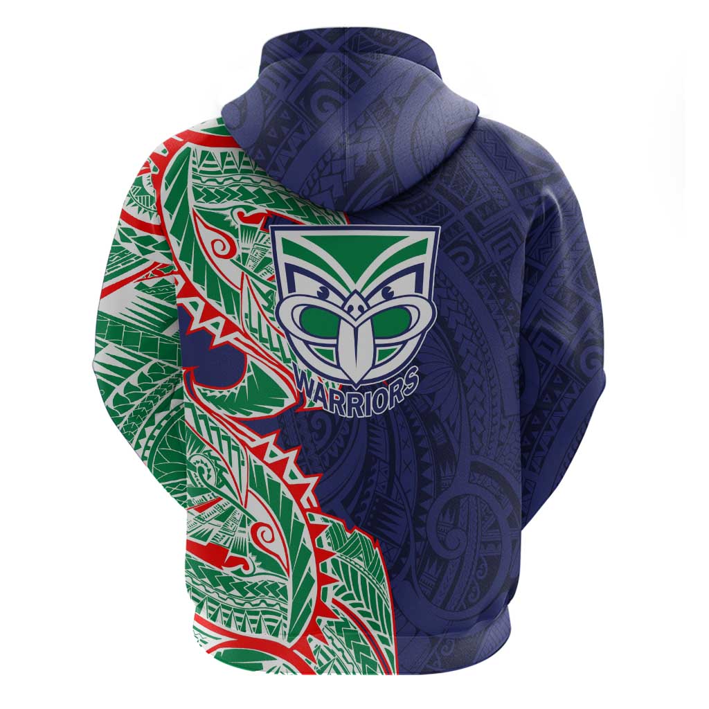 New Zealand Warriors Zip Hoodie Polynesian Tribal Tattoo Pacific Sport Art