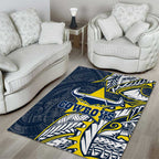 North Queensland Cowboys Area Rug Polynesian Tribal Tattoo Pacific Sport Art