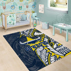 North Queensland Cowboys Area Rug Polynesian Tribal Tattoo Pacific Sport Art