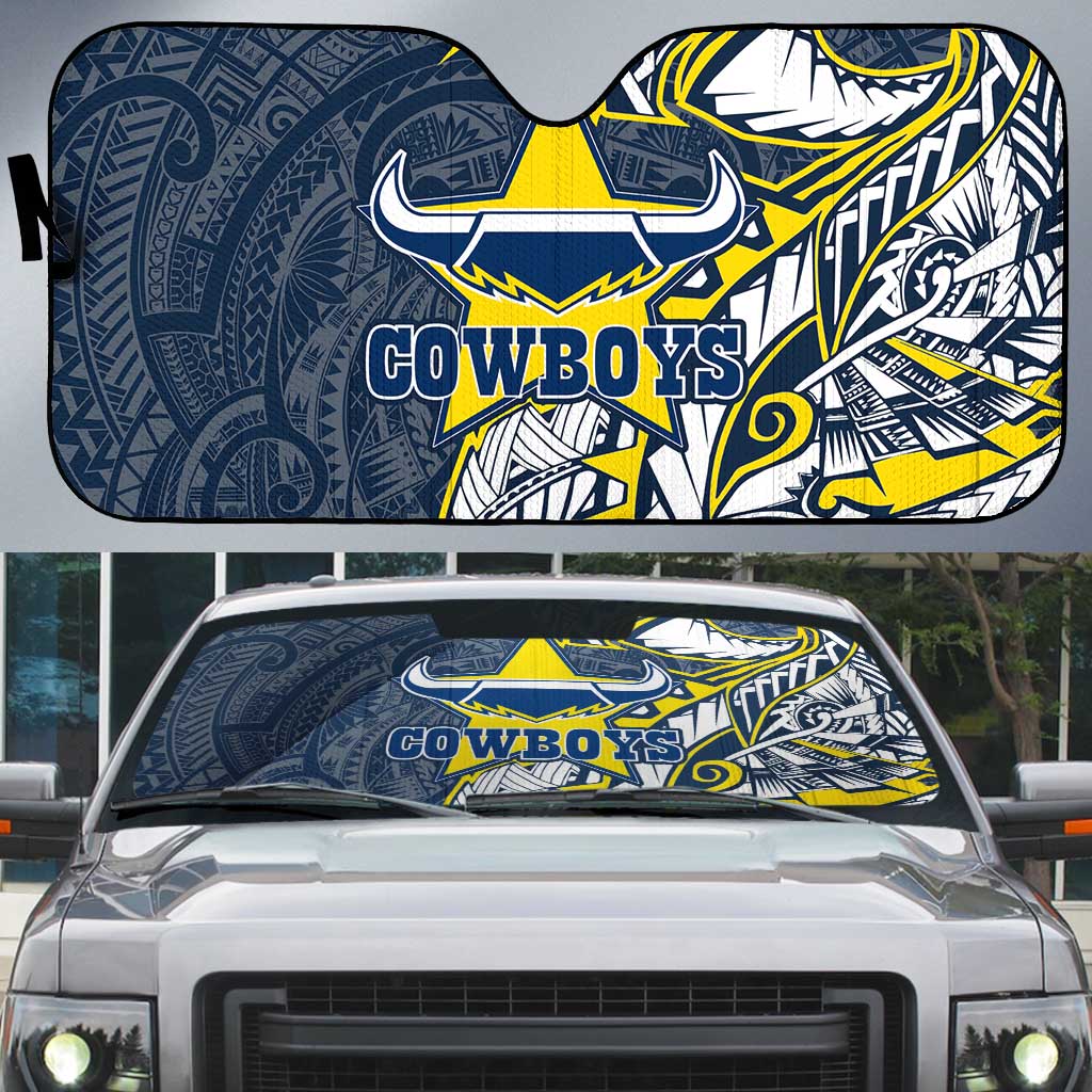 North Queensland Cowboys Auto Sun Shade Polynesian Tribal Tattoo Pacific Sport Art