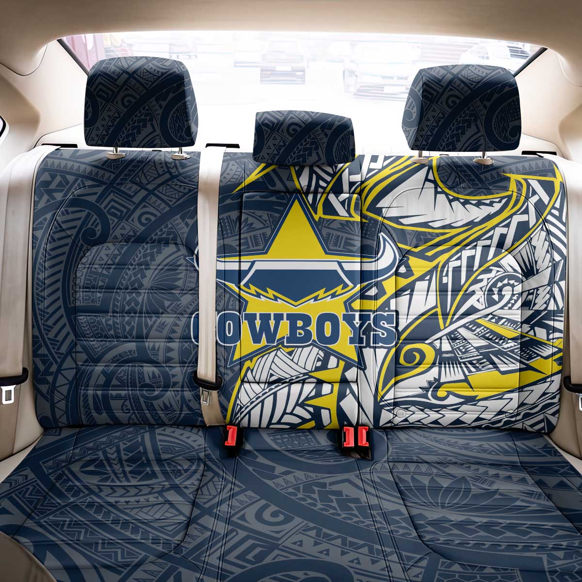 North Queensland Cowboys Back Car Seat Cover Polynesian Tribal Tattoo Pacific Sport Art