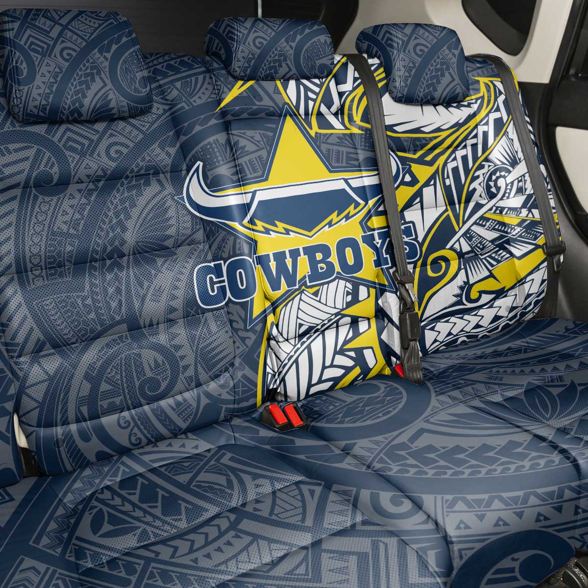 North Queensland Cowboys Back Car Seat Cover Polynesian Tribal Tattoo Pacific Sport Art
