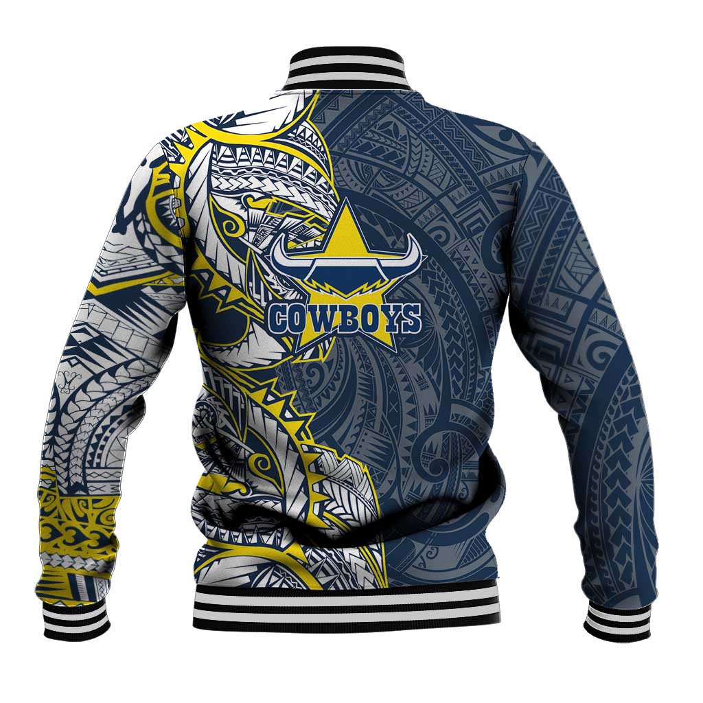 North Queensland Cowboys Baseball Jacket Polynesian Tribal Tattoo Pacific Sport Art