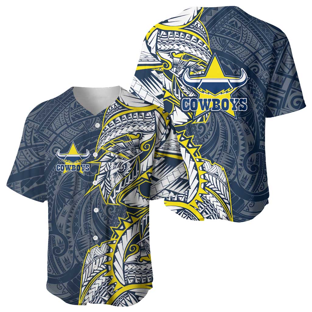 North Queensland Cowboys Baseball Jersey Polynesian Tribal Tattoo Pacific Sport Art