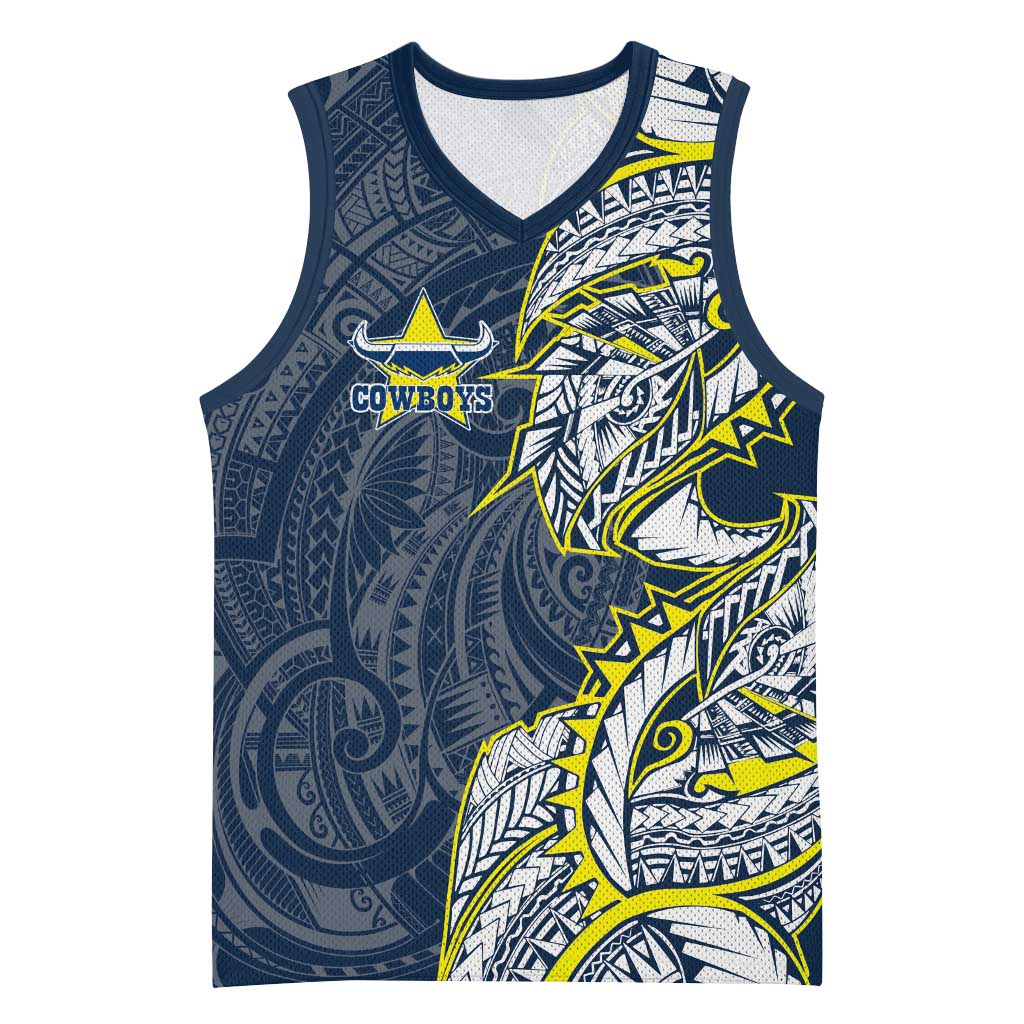 North Queensland Cowboys Basketball Jersey Polynesian Tribal Tattoo Pacific Sport Art