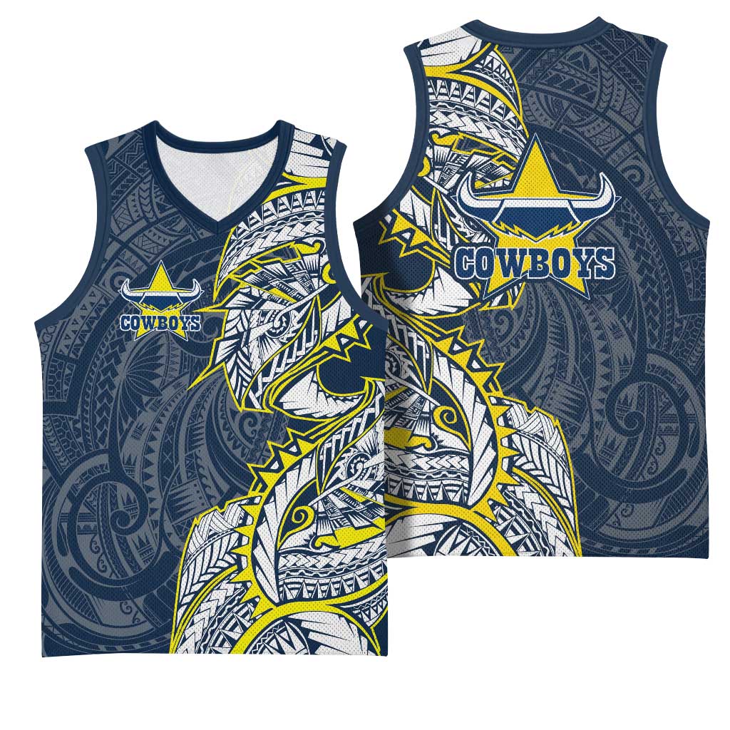 North Queensland Cowboys Basketball Jersey Polynesian Tribal Tattoo Pacific Sport Art