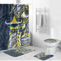 North Queensland Cowboys Bathroom Set Polynesian Tribal Tattoo Pacific Sport Art