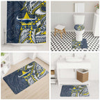 North Queensland Cowboys Bathroom Set Polynesian Tribal Tattoo Pacific Sport Art