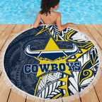 North Queensland Cowboys Beach Blanket Polynesian Tribal Tattoo Pacific Sport Art