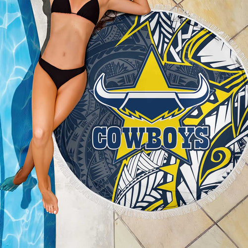 North Queensland Cowboys Beach Blanket Polynesian Tribal Tattoo Pacific Sport Art