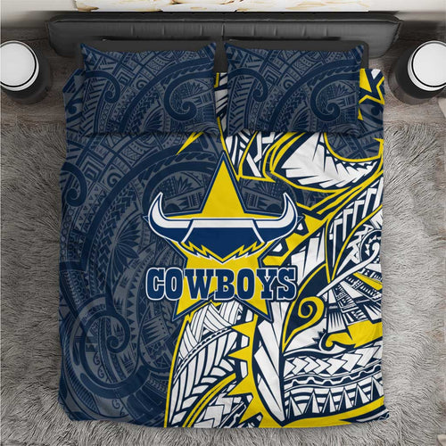 North Queensland Cowboys Bedding Set Polynesian Tribal Tattoo Pacific Sport Art