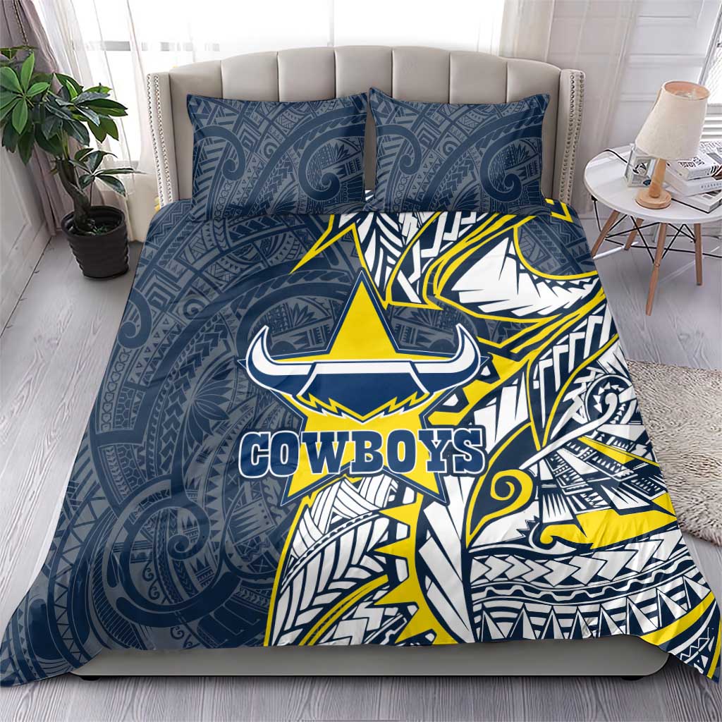 North Queensland Cowboys Bedding Set Polynesian Tribal Tattoo Pacific Sport Art