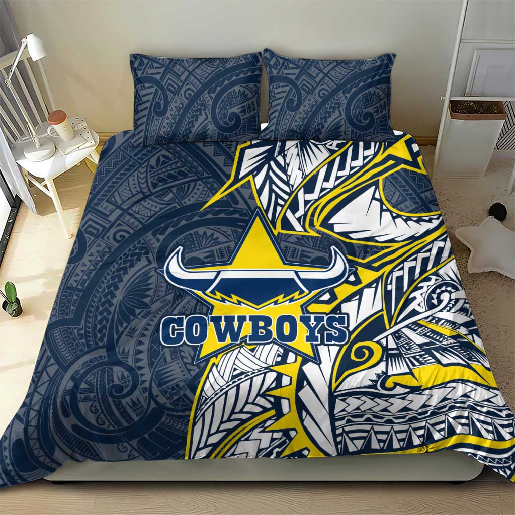 North Queensland Cowboys Bedding Set Polynesian Tribal Tattoo Pacific Sport Art