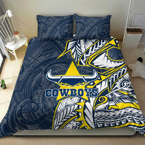 North Queensland Cowboys Bedding Set Polynesian Tribal Tattoo Pacific Sport Art