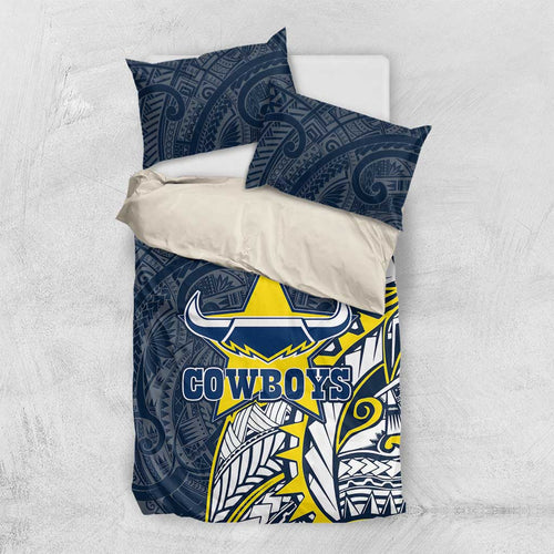 North Queensland Cowboys Bedding Set Polynesian Tribal Tattoo Pacific Sport Art