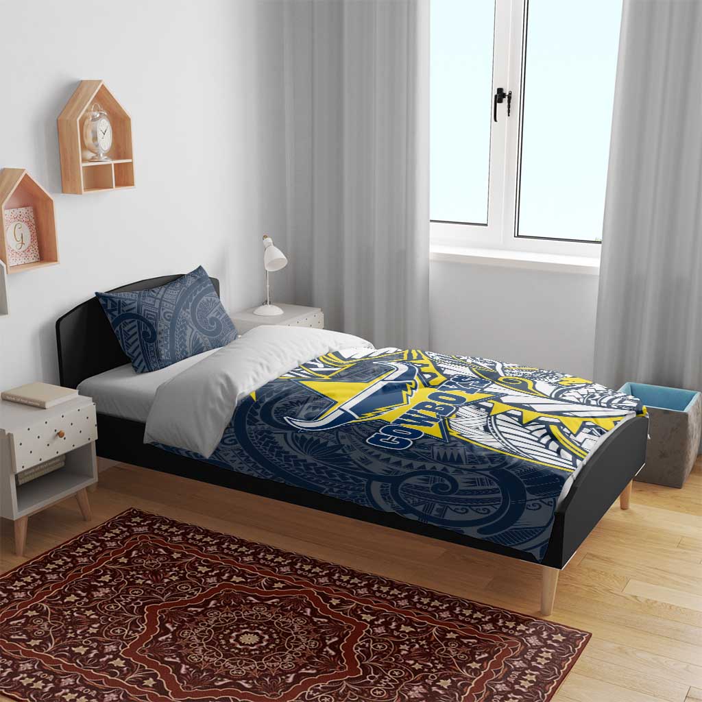 North Queensland Cowboys Bedding Set Polynesian Tribal Tattoo Pacific Sport Art