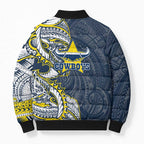 North Queensland Cowboys Bomber Puffer Jacket Polynesian Tribal Tattoo Pacific Sport Art