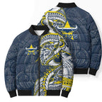 North Queensland Cowboys Bomber Puffer Jacket Polynesian Tribal Tattoo Pacific Sport Art