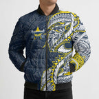 North Queensland Cowboys Bomber Puffer Jacket Polynesian Tribal Tattoo Pacific Sport Art