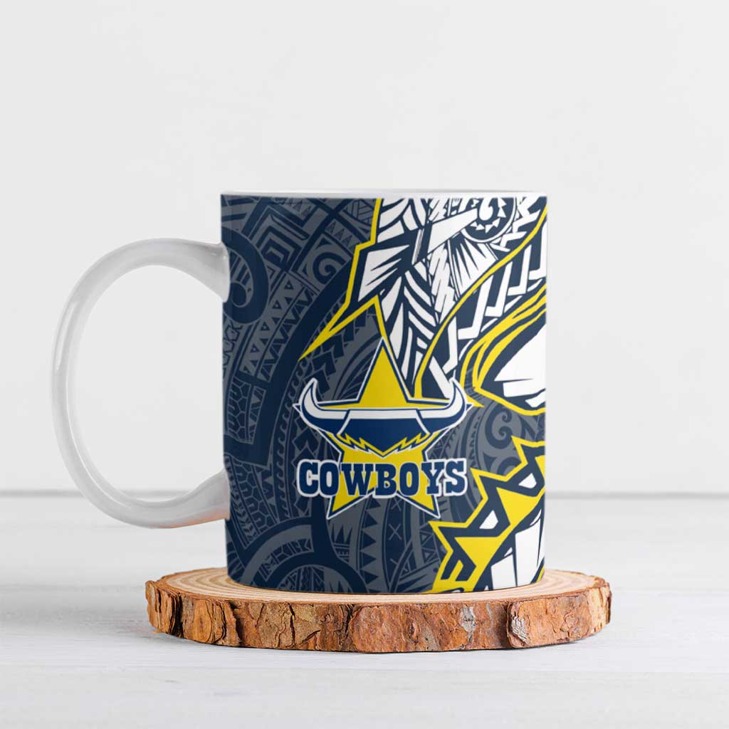 North Queensland Cowboys Ceramic Mug Polynesian Tribal Tattoo Pacific Sport Art