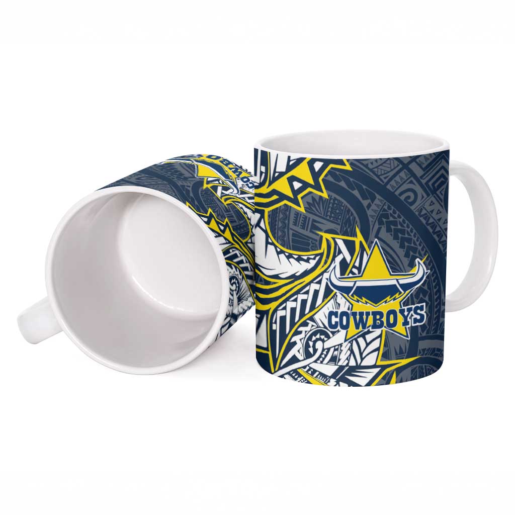 North Queensland Cowboys Ceramic Mug Polynesian Tribal Tattoo Pacific Sport Art
