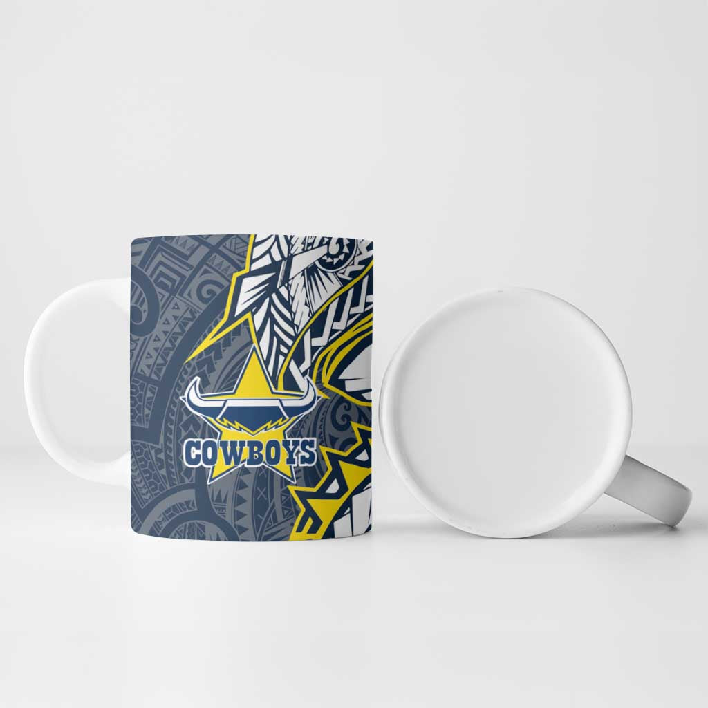 North Queensland Cowboys Ceramic Mug Polynesian Tribal Tattoo Pacific Sport Art