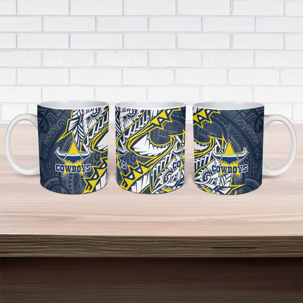North Queensland Cowboys Ceramic Mug Polynesian Tribal Tattoo Pacific Sport Art