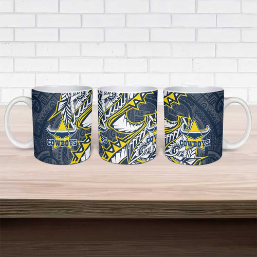 North Queensland Cowboys Ceramic Mug Polynesian Tribal Tattoo Pacific Sport Art
