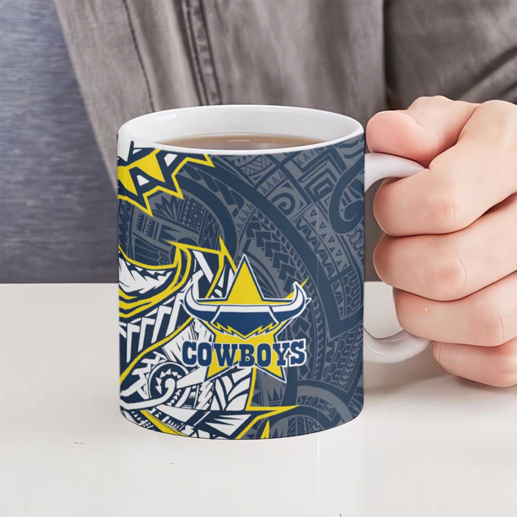 North Queensland Cowboys Ceramic Mug Polynesian Tribal Tattoo Pacific Sport Art
