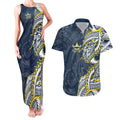 North Queensland Cowboys Couples Matching Tank Maxi Dress and Hawaiian Shirt Polynesian Tribal Tattoo Pacific Sport Art